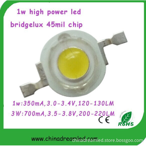 New product 1-3W led diode Bridgelux 45mil Chips high intensity High Power LED for street light